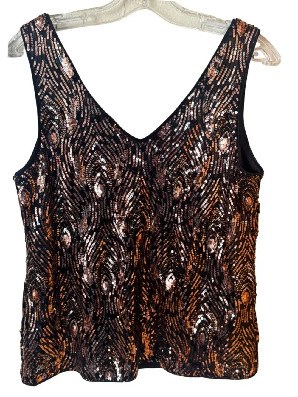 Cleo Petites Bronze Sequin Tank Top – Medium - Picture 6 of 6